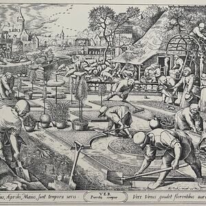 Pieter Bruegel, Spring, The Seasons, Engraving, Print, Bookplate, ~ 241229-WH 70